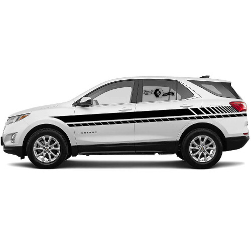 Kit d'autocollants en vinyle avec bandes latérales style course pour Chevrolet Equinox 2021_1