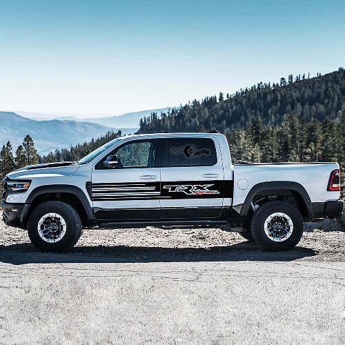 Kit de décalques en vinyle bandes latérales de porte TRX Rebel pour Dodge Ram Rebel 2021+