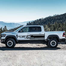 Set d’autocollants vinyle rayures latérales style TRX pour Dodge Ram Rebel 2021+_3