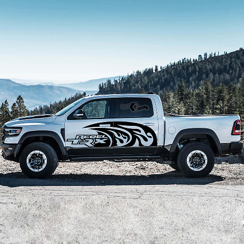 Kit de décalques vinyle latéraux Tribal Style Flames pour Dodge Ram Rebel TRX 2021+
