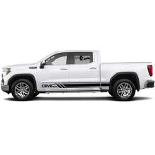 Ensemble d'autocollants vinyles de bandes latérales de porte de marque pour GMC Sierra_3