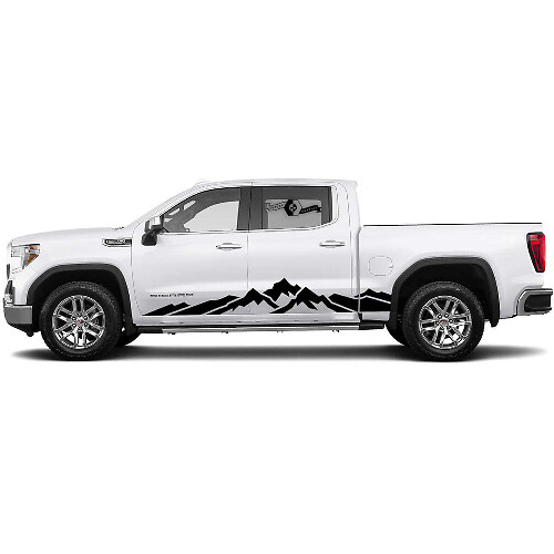 Kit d'autocollants latéraux en vinyle Montagne pour GMC Sierra