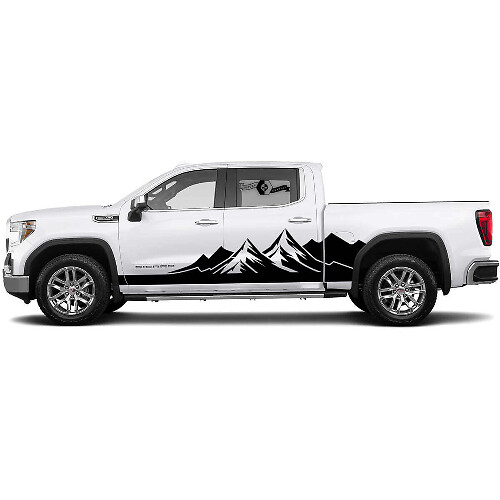 Grand Autocollant Vinyle Latéral Montagnes pour GMC Sierra