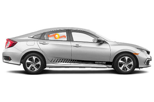 Kit d'autocollants vinyle bandes latérales personnalisées pour Honda Civic_1