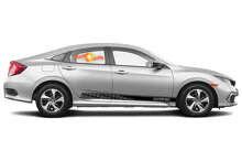 Kit d'autocollants vinyle bandes latérales personnalisées pour Honda Civic_2