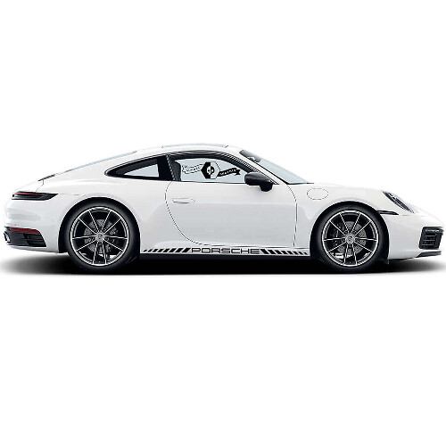Kit d'autocollants en vinyle à rayures damier pour bas de caisse Porsche Carrera 911