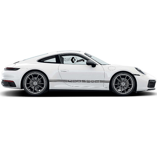 Kit d'autocollants en vinyle à bandes latérales de marque pour Porsche Carrera 911_1