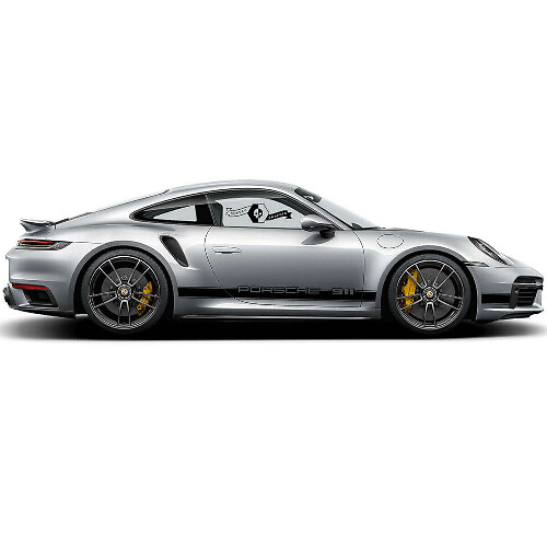Kit de décalcomanies latérales en vinyle avec bandes de marque pour Porsche 911 Turbo S_1