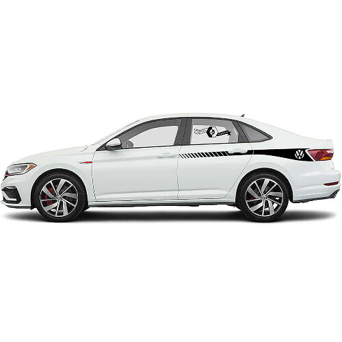 Kit de décalcomanies vinyle avec bandes latérales arrière de marque pour Volkswagen Jetta Mk7