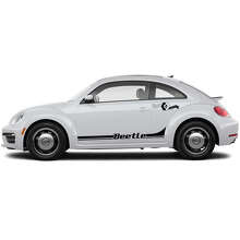 Kit d'autocollants en vinyle bandes latérales de course Beetle Lettering pour Volkswagen Beetle_2