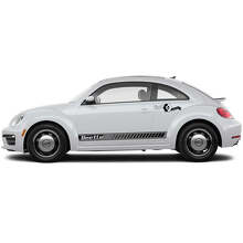 Kit d'autocollants en vinyle avec lettres et bandes latérales pour Volkswagen Beetle_2