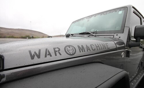 Paire d'autocollants vinyle capot War Machine pour Jeep Wrangler