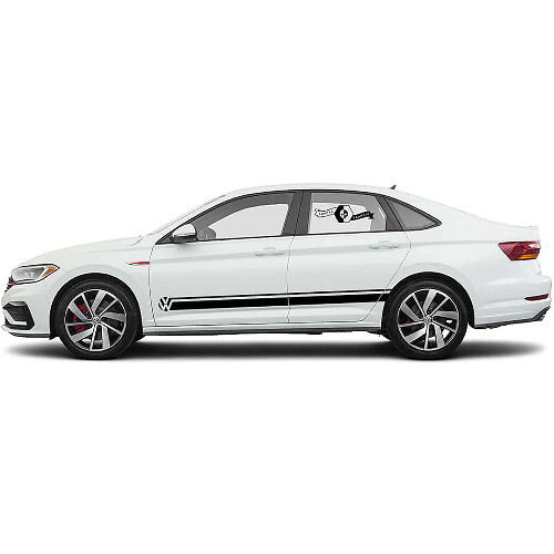 Kit d'autocollants bandes latérales de marque en vinyle pour Volkswagen Jetta