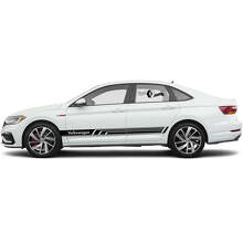 Ensemble d'autocollants en vinyle de bandes latérales de course de marque pour Volkswagen Jetta_6