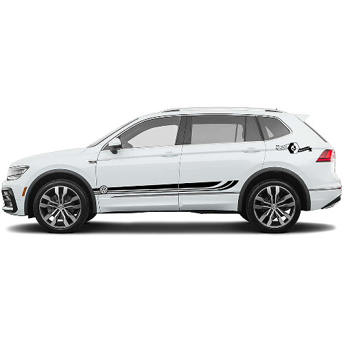 Jeu de décalcomanies en vinyle bandes latérales Accent pour Volkswagen Tiguan_1
