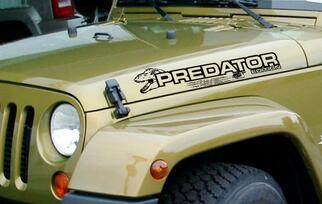 PREDATOR jeep wrangler capot côté vinyle autocollant autocollants n’importe quelle couleur