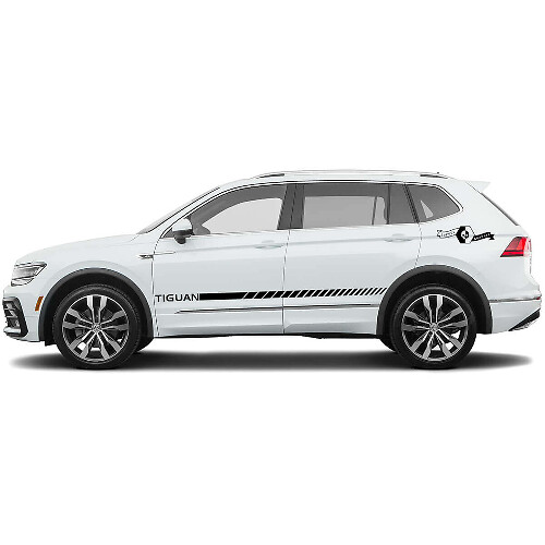 Kit d'autocollants vinyle bandes latérales style rallye pour Volkswagen Tiguan