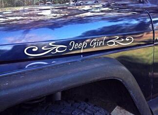 jeep fille wrangler capot côté vinyle autocollant autocollants n’importe quelle couleur