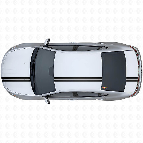 Kit d'autocollants vinyle à doubles bandes en contour pour le dessus pour Dodge Dart 2013+