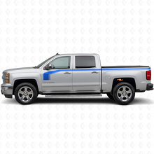 Kit de décalques latéraux en vinyle style crosse de hockey avec contour inférieur pour Chevy Silverado 1500 2014+_2