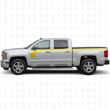 Kit de décalques latéraux en vinyle style crosse de hockey avec contour inférieur pour Chevy Silverado 1500 2014+_5