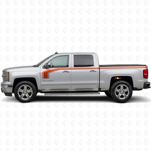Kit de décalcomanie latéral en vinyle style crosse de hockey avec contour pour Chevy Silverado 1500 2014+_4