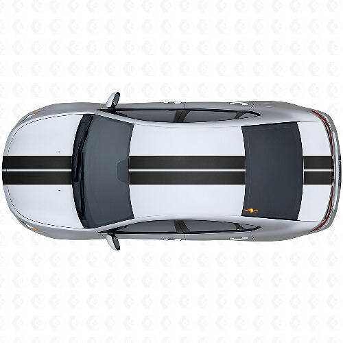 Kit de décalcomanies vinyl à bandes doubles avant, supérieures et arrière pour Dodge Dart 2013+