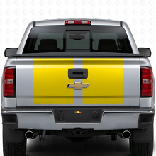 Kit d'autocollants vinyle à doubles bandes larges pour capot et hayon Chevrolet Silverado 2014-15_10