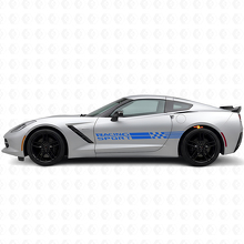 Ensemble d'autocollants en vinyle à rayures latérales damier pour Chevy Corvette Racing Sport_2