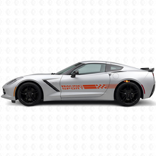 Ensemble d'autocollants en vinyle à rayures latérales damier pour Chevy Corvette Racing Sport_4