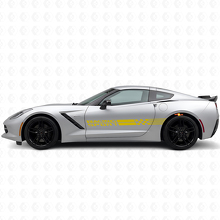 Ensemble d'autocollants en vinyle à rayures latérales damier pour Chevy Corvette Racing Sport_5
