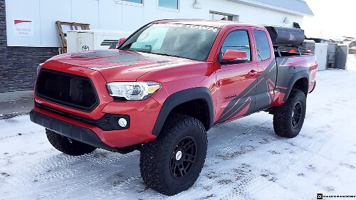Kit d'autocollants vinyle graphiques latéraux style TRD pour Toyota Tacoma 2015-2018