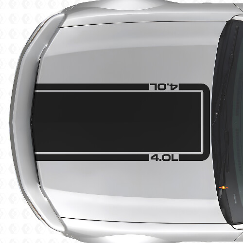 Autocollant en vinyle contour capot 4.0L pour Musclecar Musclecarmodel Mach 1 2005-09