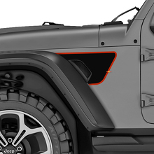 Kit de décalcomanies vinyle d'évents d'aile noir mat pour Jeep Wrangler Rubicon_2