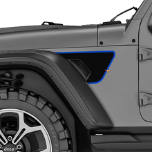 Kit de décalcomanies vinyle d'évents d'aile noir mat pour Jeep Wrangler Rubicon_3