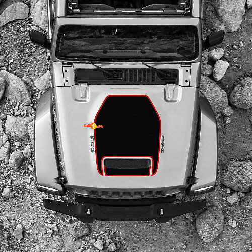 Autocollant Vinyle Noir de Détail pour Ouïe de Capot Jeep Wrangler