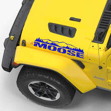 Autocollants en vinyle Lettrage Moose Style Montagne pour Capot Jeep Wrangler_3