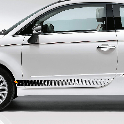 Autocollant en vinyle à rayures latérales de style perforé pour Fiat 500_1