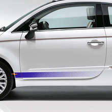 Autocollant en vinyle à rayures latérales de style perforé pour Fiat 500_2