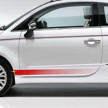 Autocollant en vinyle à rayures latérales de style perforé pour Fiat 500_3