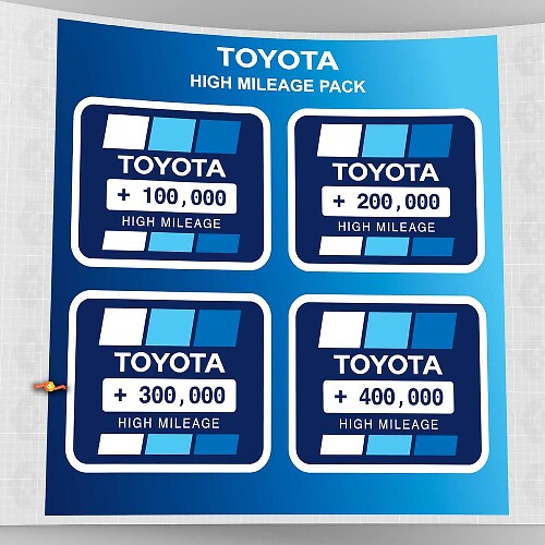 Toyota Autocollants Vintage Rétro Bleus Héritage Haute Kilométrage Pack Décalcomanies Graphiques