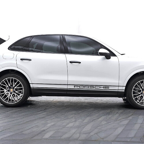 Autocollant vinyle à deux lignes fines PORSCHE pour porte latérale Porsche Cayenne