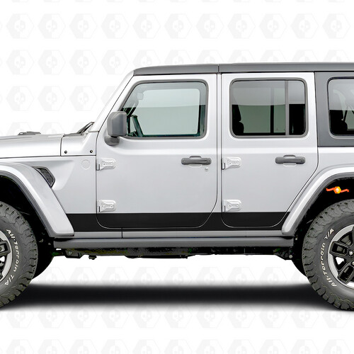 Autocollant Vinyle Latéral Bandes Droites pour Jeep Wrangler 2018-2027