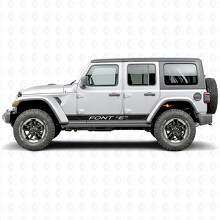 Sticker vinyle décoratif à rayures avec contour de texte personnalisé pour Jeep Wrangler 2018-2027_2