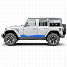 Autocollant Vinyle Latéral Rayures Droites Lettrage Sport pour Jeep Wrangler 2018-2027_3