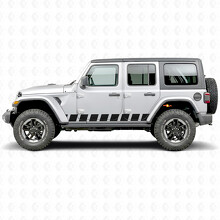 Autocollant Vinyle Latéral à Rayures Style Bloc pour Jeep Wrangler 2018-2027_2