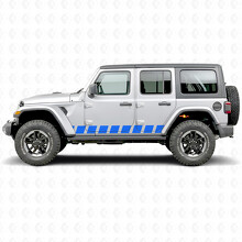 Autocollant Vinyle Latéral à Rayures Style Bloc pour Jeep Wrangler 2018-2027_3