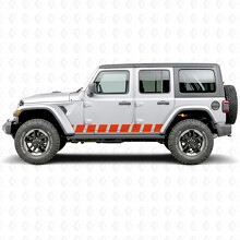 Autocollant Vinyle Latéral à Rayures Style Bloc pour Jeep Wrangler 2018-2027_5