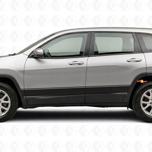 Autocollant vinyle latéral à rayures en contour pour Jeep Cherokee 2014-2023
