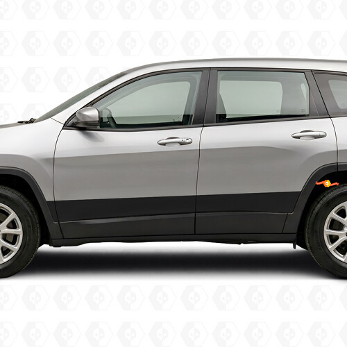 Autocollant Vinyle Latéral à Bandes Droites pour Jeep Cherokee 2014-2023